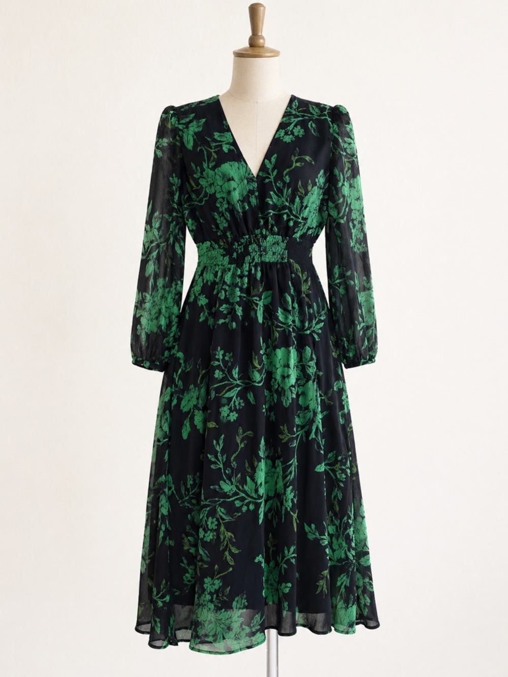 Mango Mango Janpy Green Floral Tulle Midi Dress - Sold Out - Size L